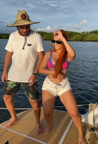 Beautiful Mirela Janis in Sexy Bikini Top on a Boat