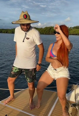 2. Beautiful Mirela Janis in Sexy Bikini Top on a Boat