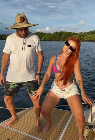 3. Beautiful Mirela Janis in Sexy Bikini Top on a Boat
