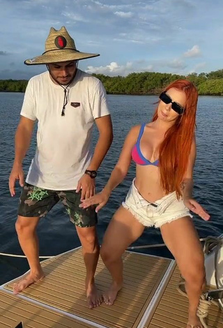 4. Beautiful Mirela Janis in Sexy Bikini Top on a Boat