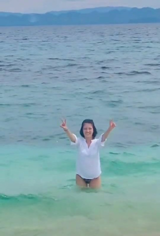 2. Sexy Mona Gonzales in Bikini Top at the Beach