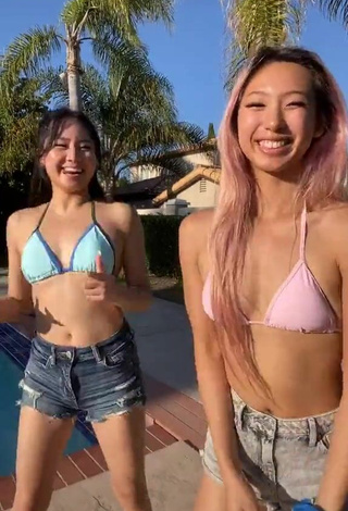 Sweetie Michelle Chin in Bikini Top at the Swimming Pool