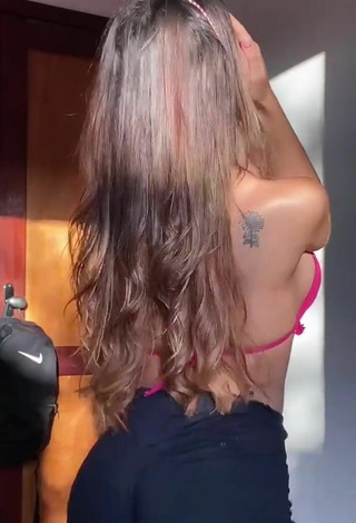 4. Alluring Nathalia Valente in Erotic Pink Bikini Top
