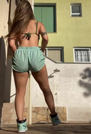 5. Sexy Nathalia Valente in Green Bikini Top