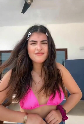 1. Beautiful Nicole García in Sexy Pink Bikini Top