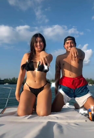 5. Hottie Nicole García in Black Bikini on a Boat