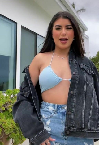 Sexy Nicole García in Blue Bikini Top