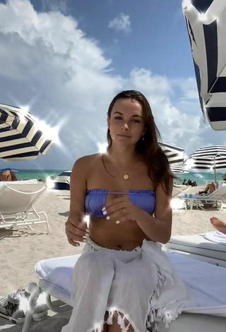 2. Sweetie Pierson Wodzynski in Blue Bikini Top at the Beach