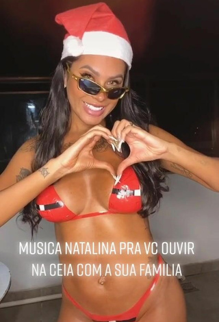 4. Cute Jully Oliveira Shows Cleavage in Red Bikini
