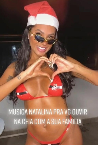 5. Cute Jully Oliveira Shows Cleavage in Red Bikini