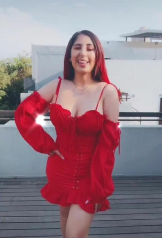 1. Sexy Ana Daniela Martínez Buenrostro Shows Cleavage in Red Dress