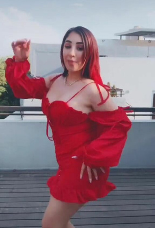 3. Sexy Ana Daniela Martínez Buenrostro Shows Cleavage in Red Dress