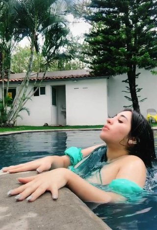 1. Breathtaking Ana Daniela Martínez Buenrostro in Green Bikini at the Swimming Pool