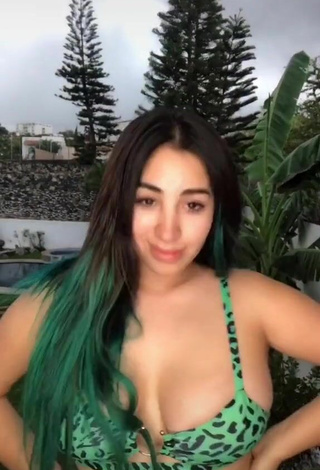 4. Cute Ana Daniela Martínez Buenrostro Shows Cleavage in Leopard Bikini Top