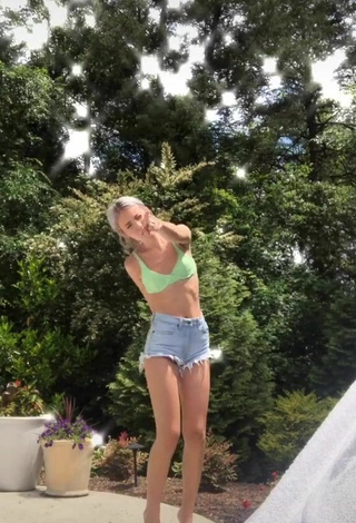 Hot Riley Hubatka in Light Green Bikini Top