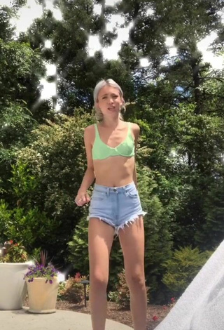 2. Hot Riley Hubatka in Light Green Bikini Top