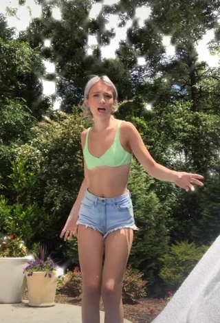 3. Hot Riley Hubatka in Light Green Bikini Top
