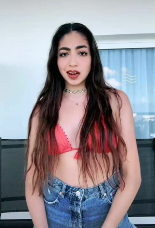 4. Beautiful Rosalinda Salinas in Sexy Red Bikini Top