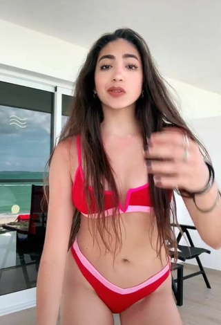 5. Sexy Rosalinda Salinas Shows Cleavage in Red Bikini