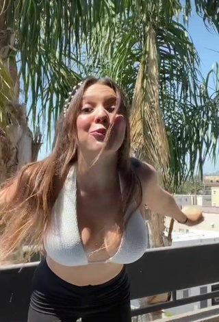 3. Sexy Sofia Kochanova Shows Cleavage in White Bikini Top
