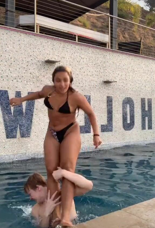 5. Sienna Mae Gomez in Appealing Black Bikini at the Swimming Pool