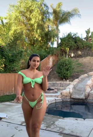 3. Sienna Mae Gomez in Alluring Green Bikini
