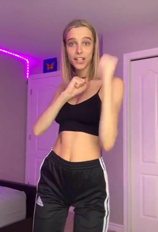 5. Ashley Matheson Looks Sexy in Black Crop Top
