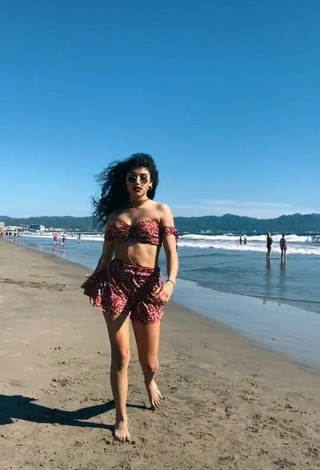 1. Cute Sofia Mata in Crop Top at the Beach