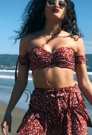 6. Cute Sofia Mata in Crop Top at the Beach