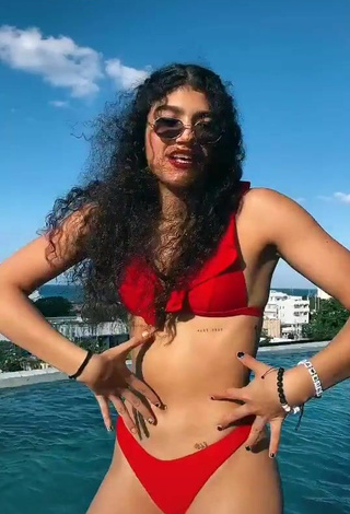Erotic Sofia Mata in Red Bikini