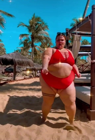 2. Hot Thais Carla in Red Bikini at the Beach