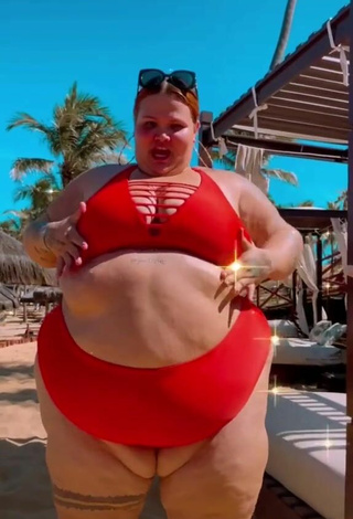 3. Hot Thais Carla in Red Bikini at the Beach