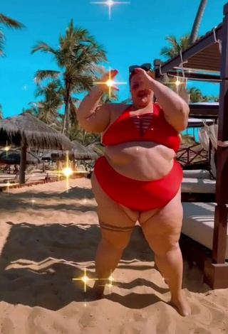 5. Hot Thais Carla in Red Bikini at the Beach