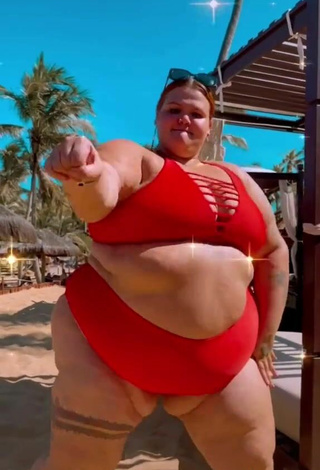 6. Hot Thais Carla in Red Bikini at the Beach