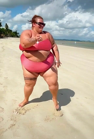2. Sexy Thais Carla in Red Bikini at the Beach