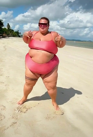 3. Sexy Thais Carla in Red Bikini at the Beach