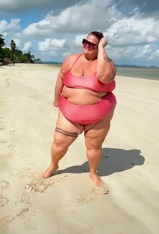 5. Sexy Thais Carla in Red Bikini at the Beach