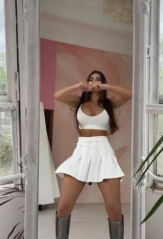 3. Sexy Valeriya Bearwolf in White Skirt