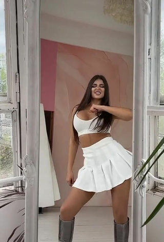 4. Sexy Valeriya Bearwolf in White Skirt
