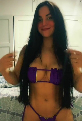 5. Sexy Victoria Matosa in Violet Bikini