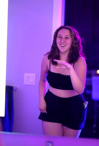Sexy Brooklynne Webb in Black Crop Top and Tits Bouncing