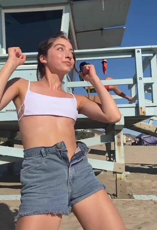 5. Sexy Zoi Lerma in White Crop Top at the Beach