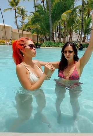 Sexy Kika Nieto in Bikini Top at the Pool