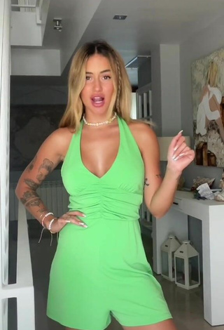 4. Sexy Abril Cols in Green Overall