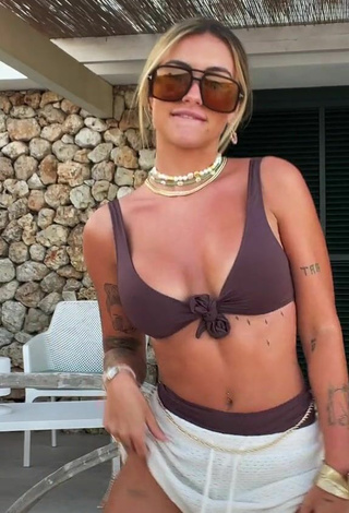 Beautiful Abril Cols in Sexy Brown Bikini Top