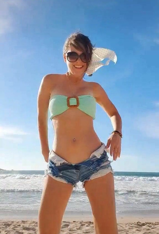 4. Hot Ale Ivanova in Green Bikini Top at the Beach