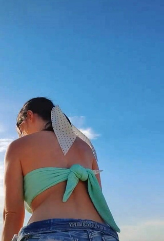 5. Sexy Ale Ivanova Shows Cleavage in Green Bikini Top at the Beach