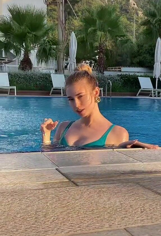5. Hot Alexandra Romanova in Green Bikini Top at the Pool