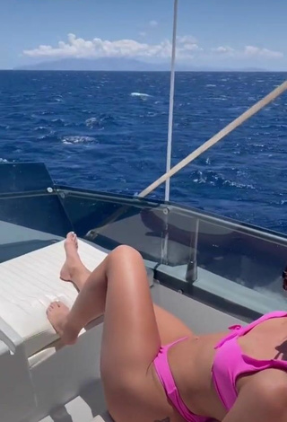 5. Sexy Alisha Lehmann in Firefly Rose Bikini on a Boat