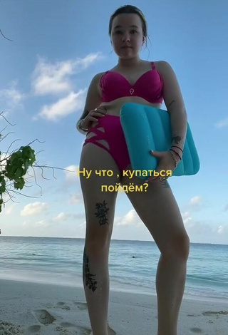 2. Sexy Alyona Shvetz in Pink Bikini at the Beach